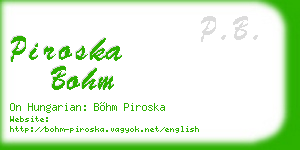 piroska bohm business card